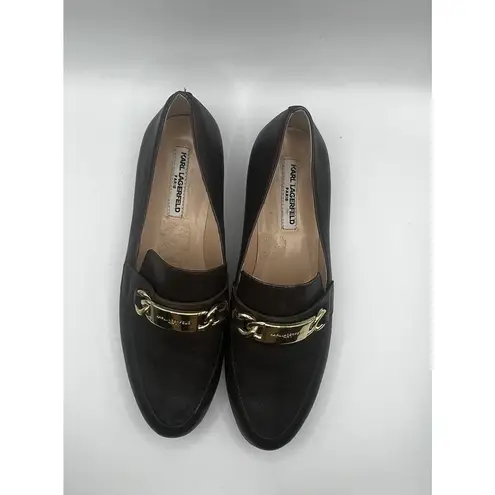 Karl Lagerfeld Cabana brown leather loafers Women’s size 6