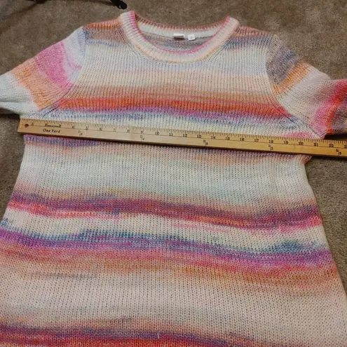Gap  Size Large Pink Striped Acrylic Nylon Sweater Soft Kawaii Pastel Purple Fuzz