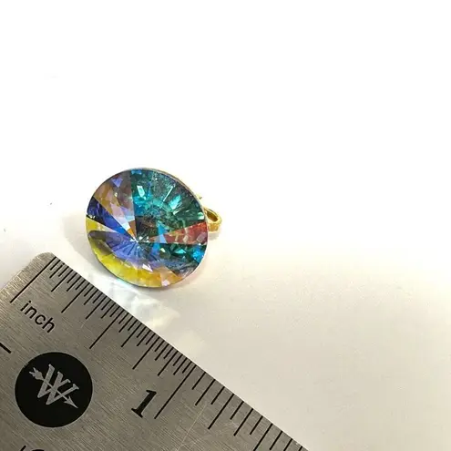 Weiss Aurora Borealis crystal vintage clip on earrings