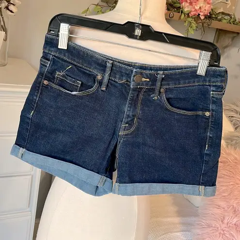 Mossimo Denim  Jean Shorts Mid Rise Midi Super Stretch Womens 6 Waist 28