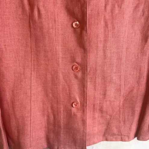 White Stag Pink Linen Blend Button Up Lightweight Jacket Size Small 4/6