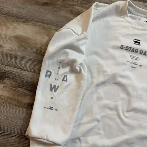 G-star Raw Multi GR Relaxed Sweater Women’s XS Off-White Graphic Crewneck