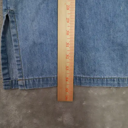 Vintage Grass Raggs Chambray Denim Overall Dress Jumper Small Made in USA Blue