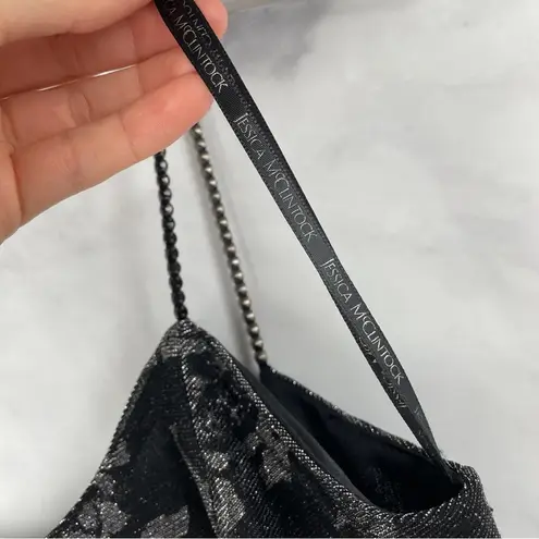 Gunne Sax Vintage Jessica McClintock Metallic Floral Slip Midi Dress Black XS