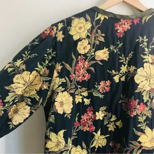 Vintage Indago Design Floral Tapestry Reversible Art to Wear Kimono Jacket Size M