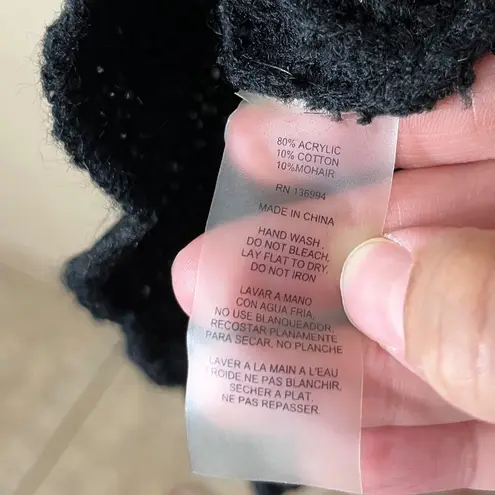 Sioni Studio Black Gray Patchwork Knit Cardigan Sweater Artful Boho L Size L