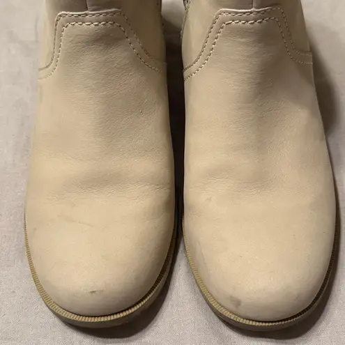 Teva Foxy Beige Cream Nude Neutral Leather Ankle Bootie Heeled Shoe B65