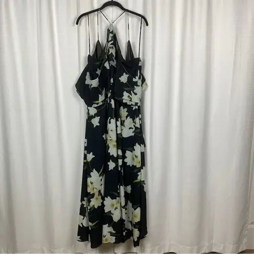 City Chic Black Elegant Floral Wrap Maxi Dress Sz.M(18) NWT