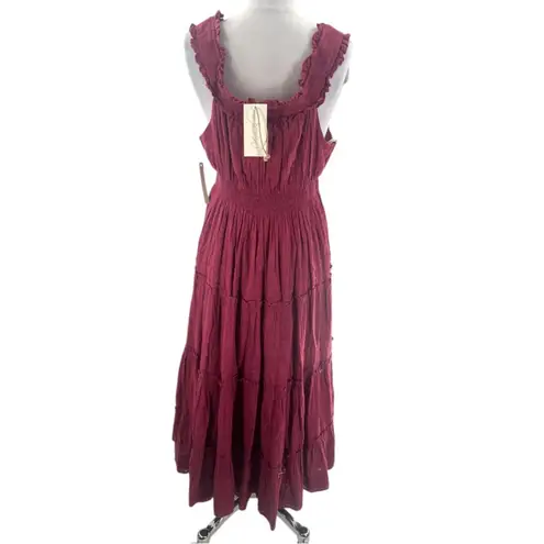 Cleobella NWT Alivia Ankle Dress in Berry maxi organic cotton sz M