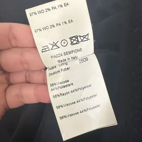 Piazza Sempione Women's Size IT 42/ US 6 Blue Gray Button Front Wool Peacoat