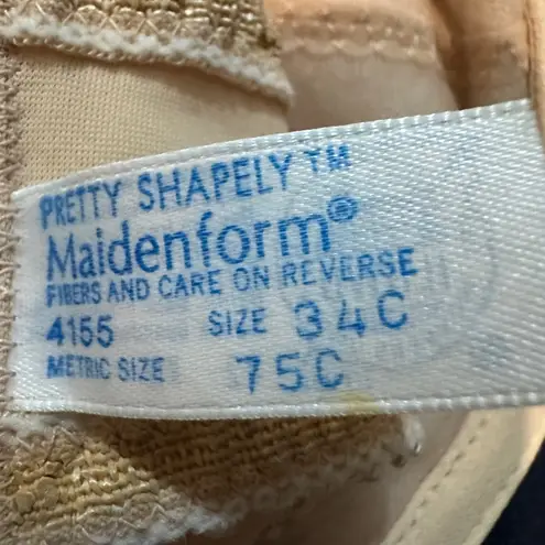 Maidenform Pretty Shapely Cream Strapless Underwire Bra Vintage 1970s 34C