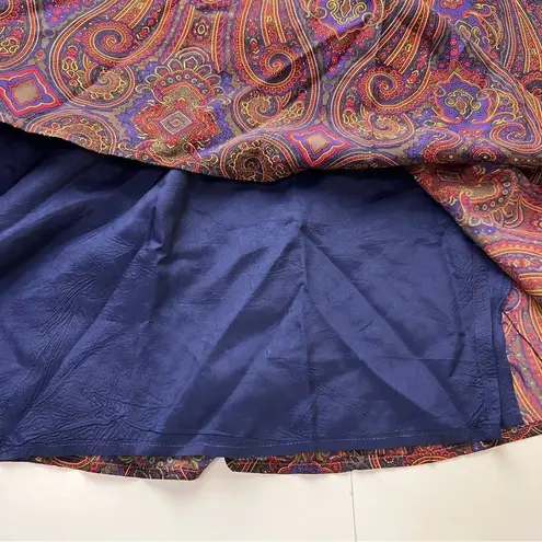 Burgundy‎ Skirt 90s Y2K DARK Academia Midi Skirt Dark Paisley Library Poet Purple