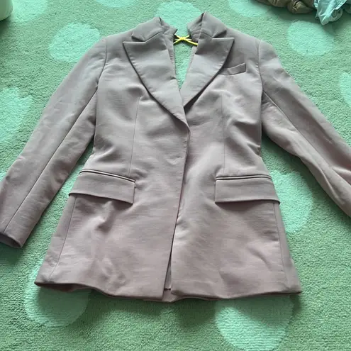 Oscar de la Renta SET pink bow peak label jacket blazer and pants suit set