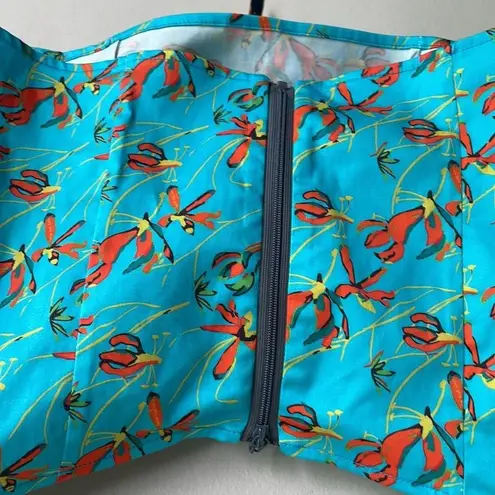 SNOW XUE GAO New York Floral Printed Milk Maid Top Blue Size 6