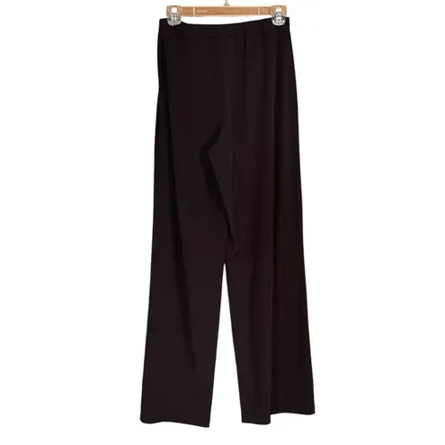 Susan Graver Size XS Oversized Black Liquid Knit Elastic Waist Wide Leg Pants