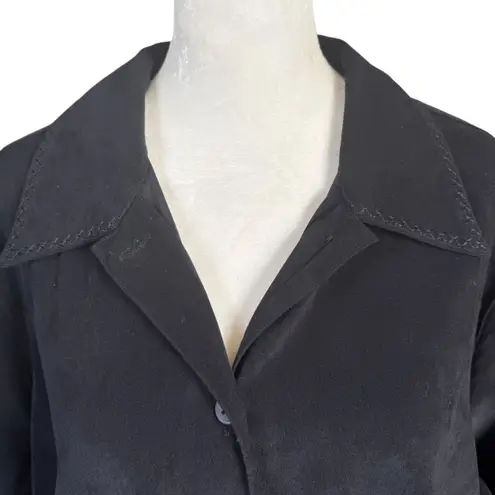cj banks C.J. Banks black button down collared long sleeve jacket top women's size 16W