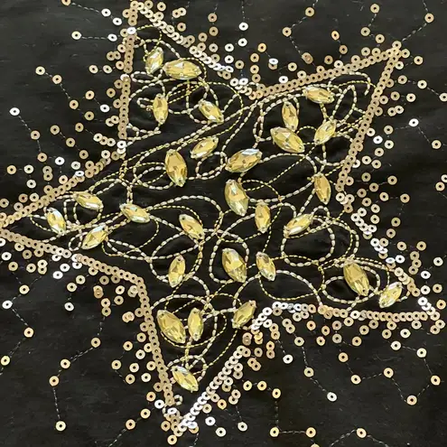 cj banks Women’s Black Fleece PulloverSweatshirt size 2X Star sequin Top Holiday