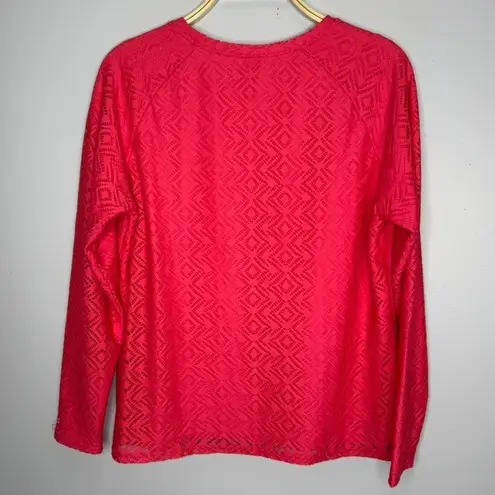 Coolibar Long Sleeve Top Size Large Pink UPF 50+ Sun Protection Swim Cover