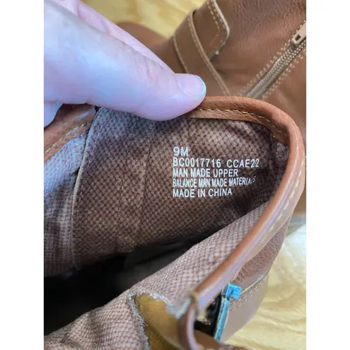 Boc By Born Short Boots Women's 9 M Brown Leather Carson Buckle Round Toe S9