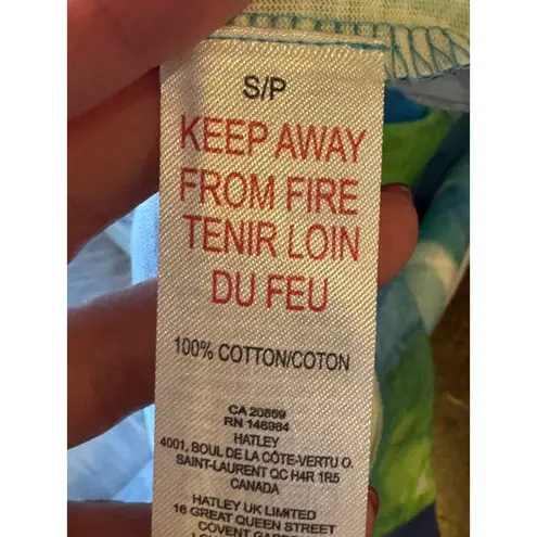 Capelton Road Dress Women Small Floral Cotton Short Sleeve T Shirt Mini Boho Blue