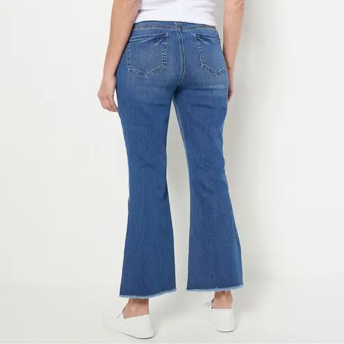 NYDJ NWT Ava Daring Ankle Flare Jeans with Fray Hem in Foundry Wash Size 24W