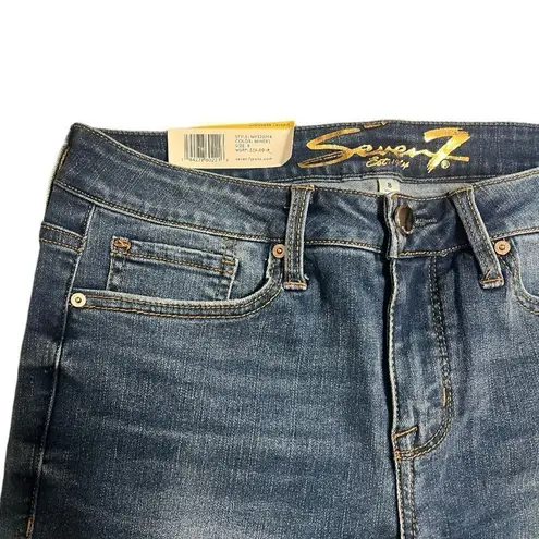 Seven7 NWT Womens Jeans Sunset Bermuda 9” Denim Medium Wash Jean Shorts - Sz 8