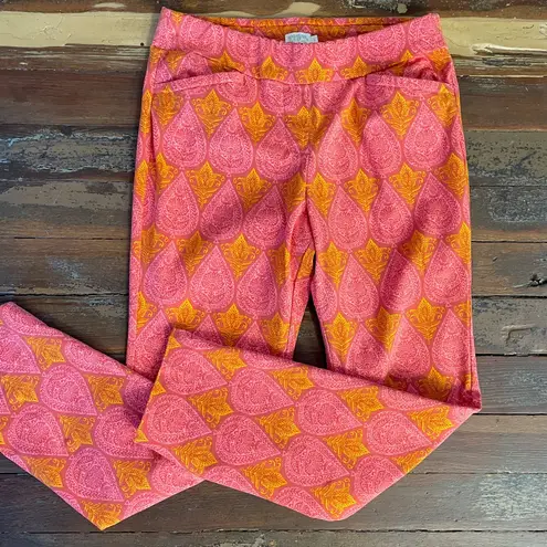 Spartina 449 Maren Pull On Pant in Pink House Boho Paisley - Sz L 🧡🎀
