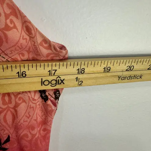 Casual Corner Dress Womens 8 Silk Pink Floral Sheath Retro 90s Fairy Romantic