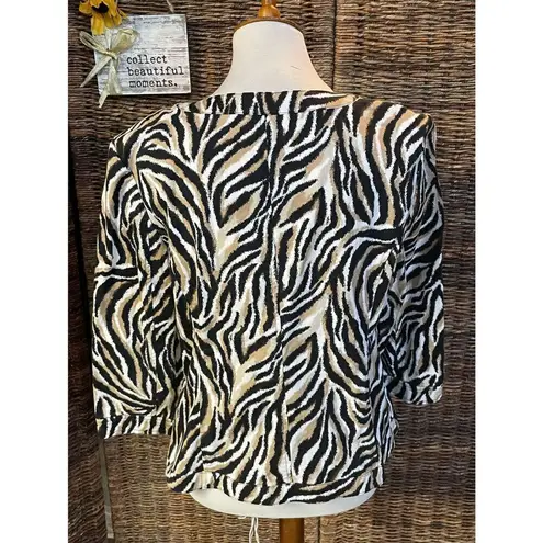 Charter Club Zebra Print Women’s Shacket-Style Jacket/Blazer Top/Gold Button Acc - Image 8