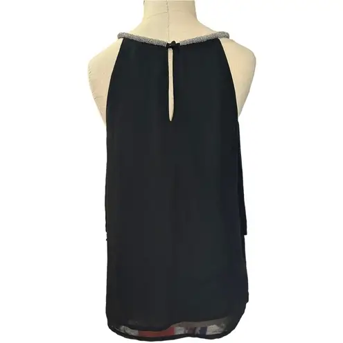 RD Style Gorgeous Crystal Beaded Black Sheer Multicolored Tiered Medium Top