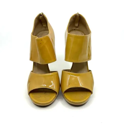 Jimmy Choo  Yellow Patent Leather Heeled Sandals Women's 8 US