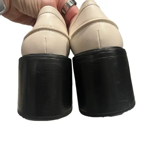 Charles and Keith Chunky Penny Loafer Pumps - Ivory/Off White