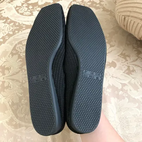 GU (Uniqlo) Washable Knitted Square Toe Shoes in Black Size 8.5