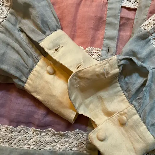 Sézane Striped Lace Ramie Blouse Spring 24 Fairy Whimsical 34 Cottagecore Dainty