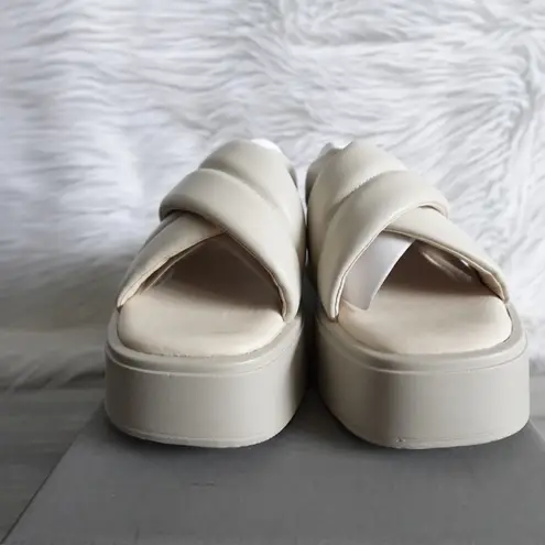 Vagabond Shoemakers Courtney Cross Strap Sliders Cream Ivory Off White Size 40