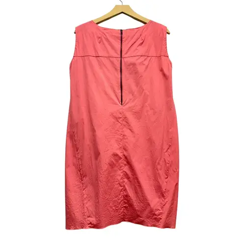 MARNI Sleeveless Pleated Shift Dress in Coral Poplin Size 42 IT (US 6) Orange