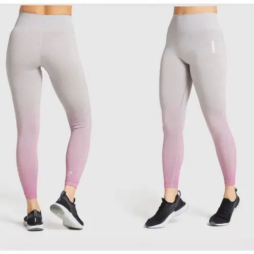 Gymshark  ADAPT OMBRE SEAMLESS LEGGINGS In Light Grey Marl/Pink