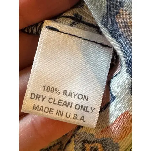 Glam Dress Women Medium Orange Blue Aztec Print V Neckline Long Sleeve Mini