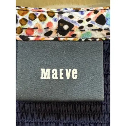 Maeve Anthropologie Floral Dress Tiled Amethyst Dress Size Small Smocked