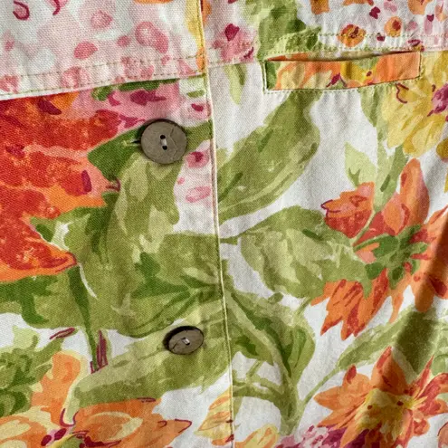 Coldwater Creek  Cotton Floral Button Up Jacket Medium