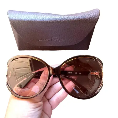 Salvatore Ferragamo Oversized Oval Sunglasses w Case