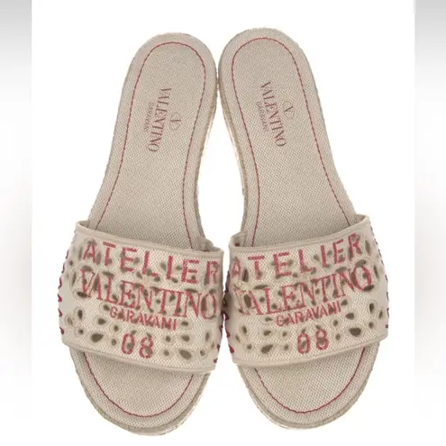 Valentino Garavani Atelier San Gallo 08 Edition Platform Espadrille Slide Sandal