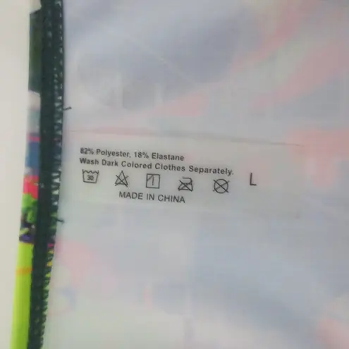 Soly Hux Multicolor Splatter Paint Abstract String Bikini Bottoms Sz L NWOT White Size L