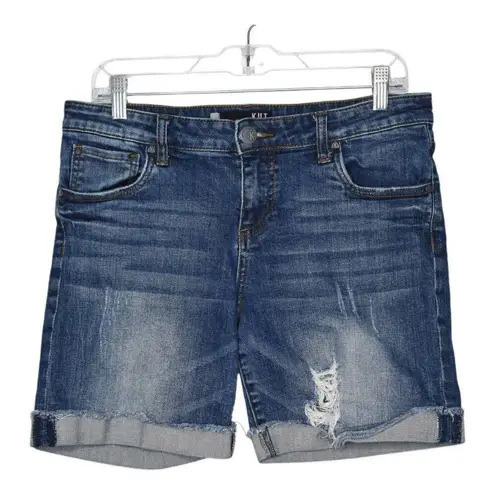 Kut From The Kloth Womens Blue Distressed Denim Shorts Catherine Boyfriend 8