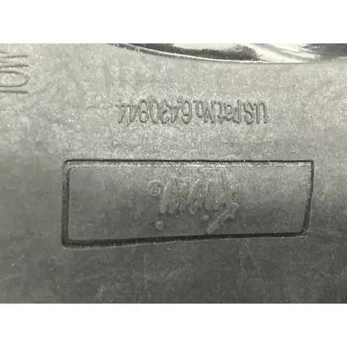 Fioni Womans 10 W Black Faux Suede Patent Leather Slip On Heel Pumps