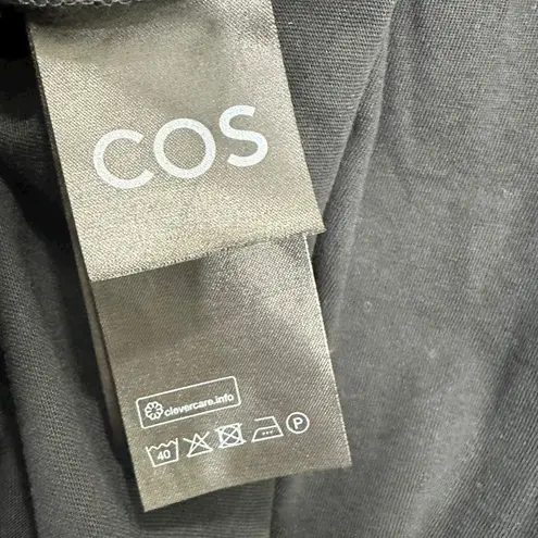COS 100% Cotton V-Neck T-Shirt Black Size Small