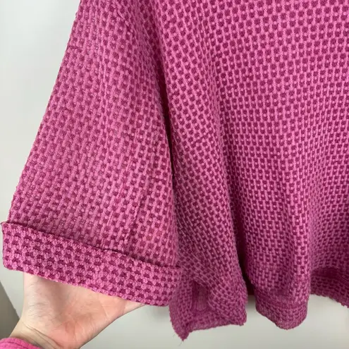 Umgee  Crochet Knit Pink Sweater‎ Size Large Oversized Flowy Boho