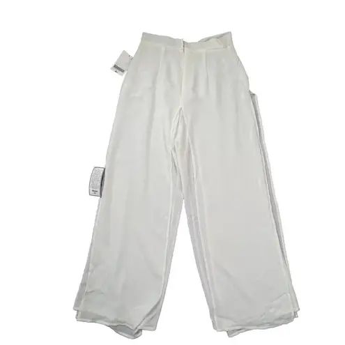 Metaphor NWT ‎ Ivory Layered Flowy Beach Cruise Dress Pants Med Wide Leg Comfort