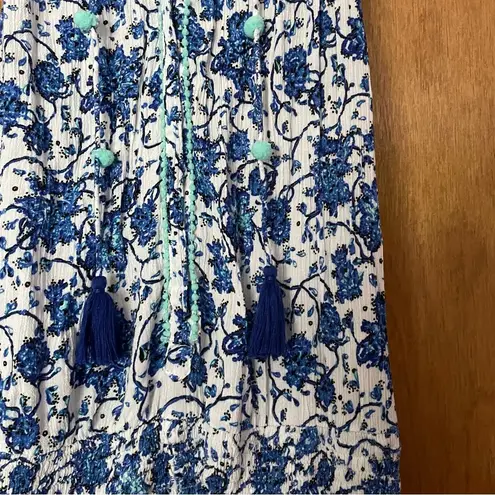 Poupette St. Barth Lola Short Romper in Blue Poppy Size XS