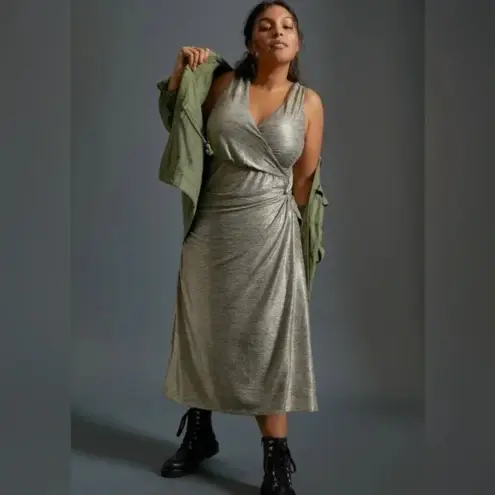 Anthropologie  Kari Metallic Shimmer Midi Dress Plus Size 3X - Like New!